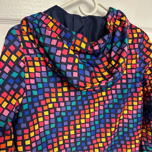 Lands end rainbow square winter coat Y2K teens size medium 10-12 - Picture 2 of 5